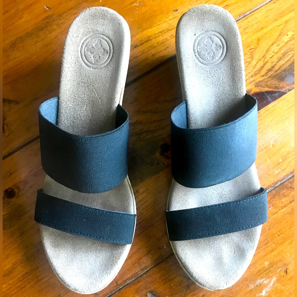 Charleston Shoe Co. Backless Cooper Wedge Heels